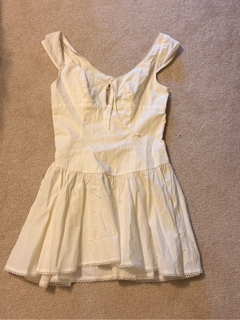 Kimchi Blue White Cotton Tie-Front Mini Dress